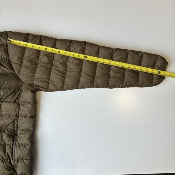 Eddie Bauer Men Down Puffer Jacket Medium Green Full Zip Quilted Lightweight - Picture 14 of 16